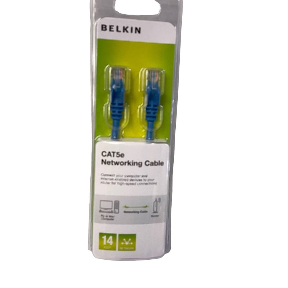 Belkin FastCAT 5e Snagless Networking Patch Cables‎ Blue 7 ft New